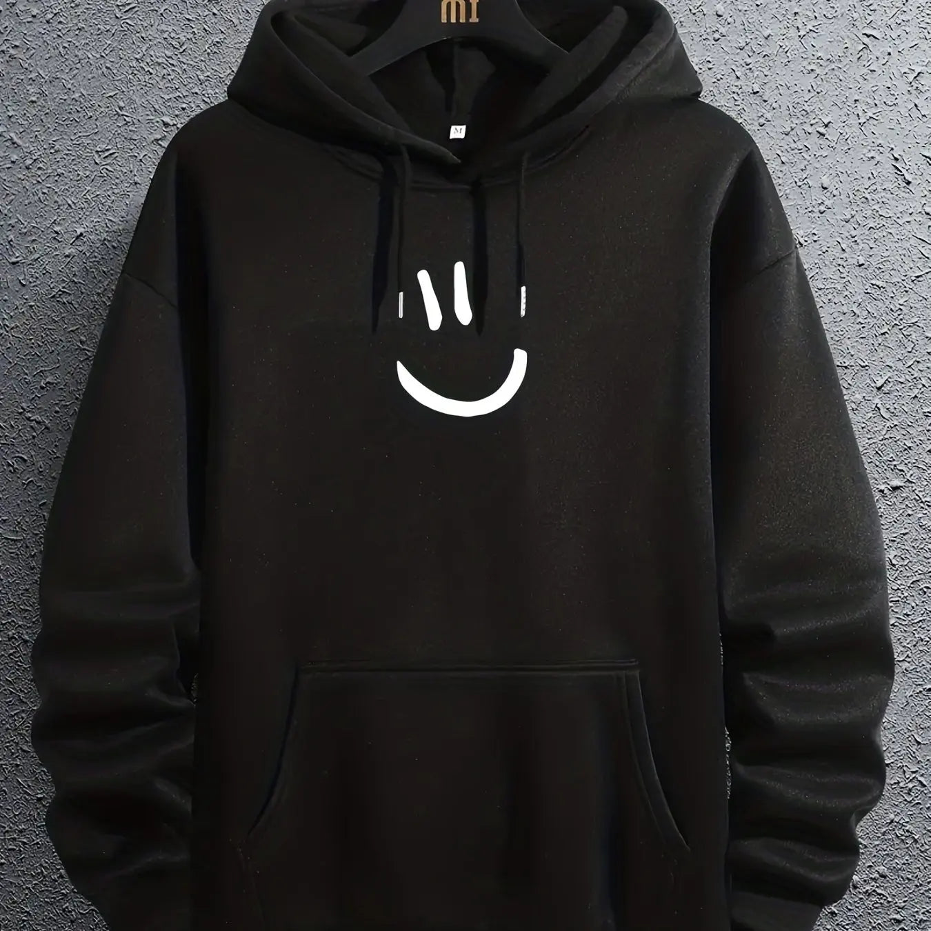 Heren Hoodie met Print en Trekkoord – Casual