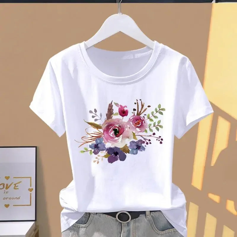 Dames Oversized T-Shirt met Bloemenprint – Casual & Sportief