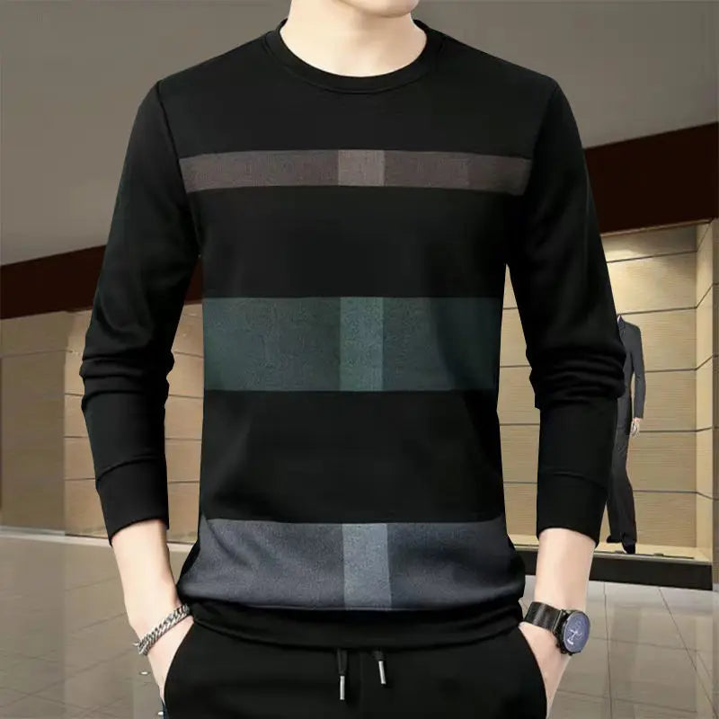 Heren Fleece Sweater met Print – Casual Comfort