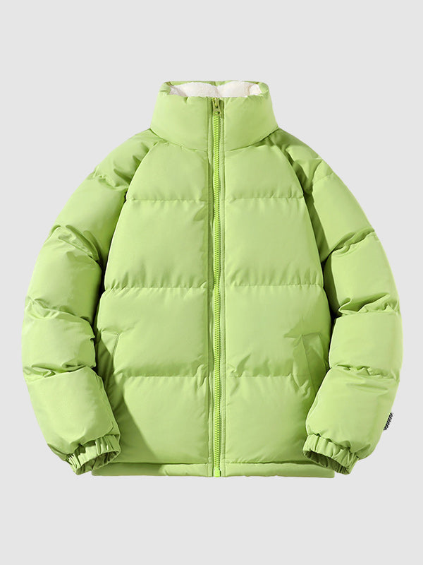 Heren Winddichte Fleece Winterjacke met Hoge Kragen