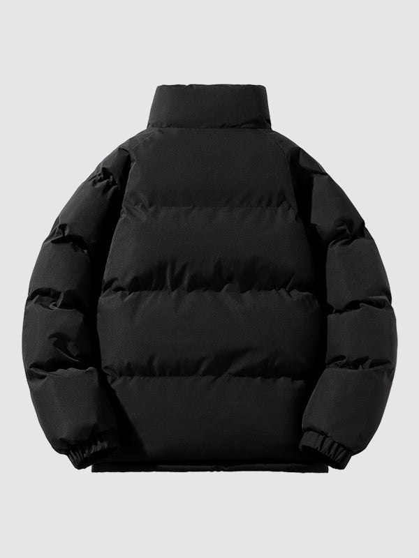 Heren Winddichte Fleece Winterjacke met Hoge Kragen
