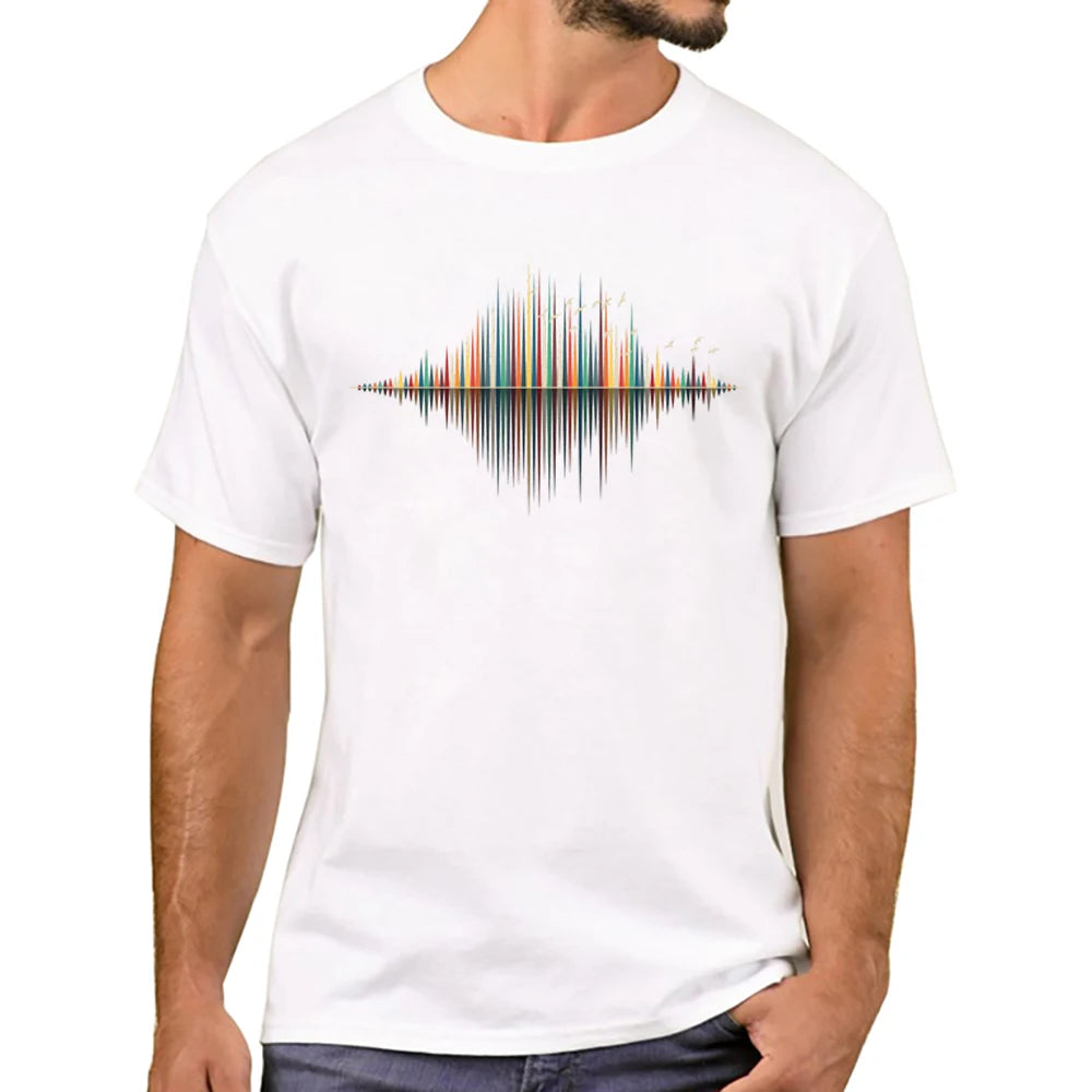 Heren T-Shirt met Zonsondergang Print – Harajuku Streetwear