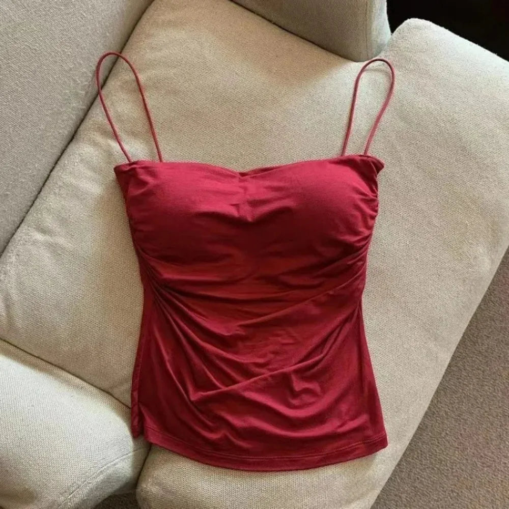 Dames Strak Tanktop met Dunne Bandjes – Basic Zomertop