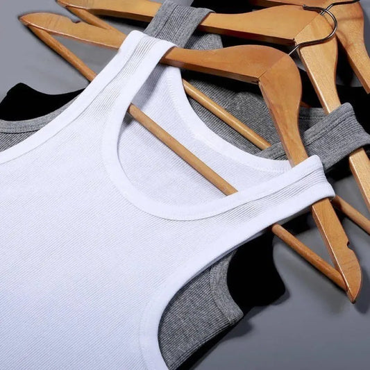 Heren Katoenen Sportvest – Slim Fit Mouwloos