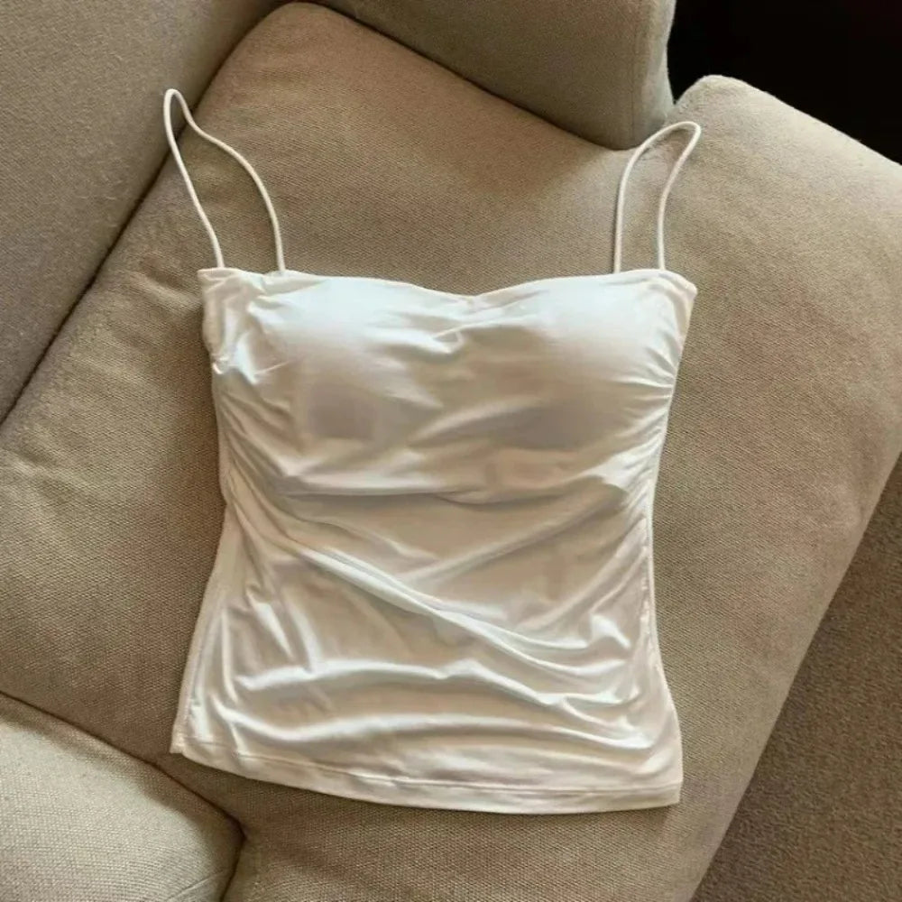 Dames Strak Tanktop met Dunne Bandjes – Basic Zomertop