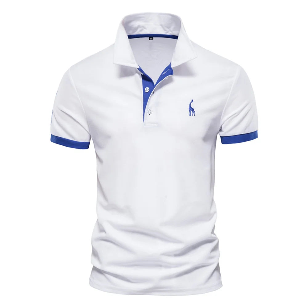 Heren Geborduurd Polo Shirt – Zomer Casual