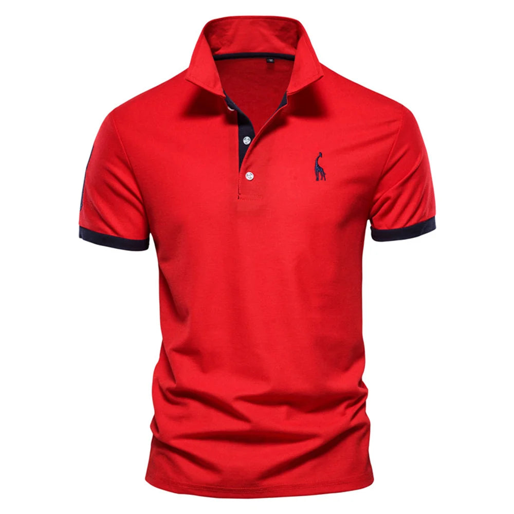 Heren Geborduurd Polo Shirt – Zomer Casual