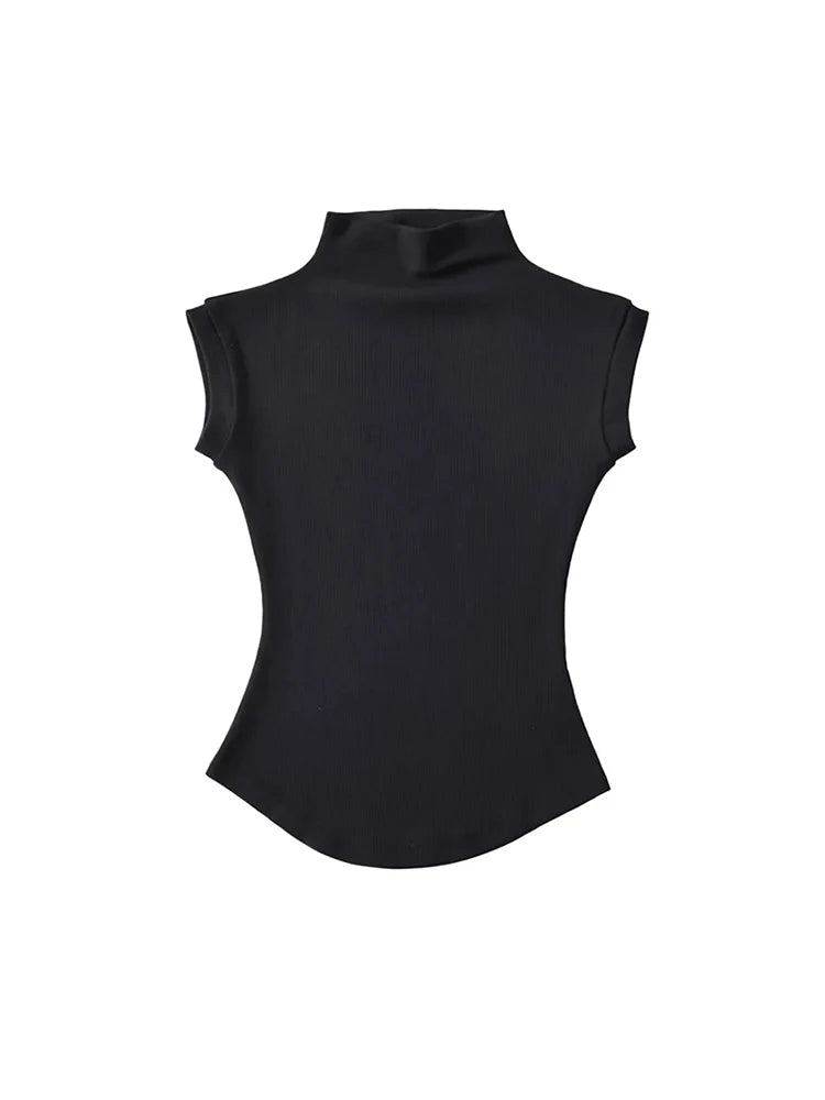 Dames Mouwloze Coltrui Top – Strak & Sexy