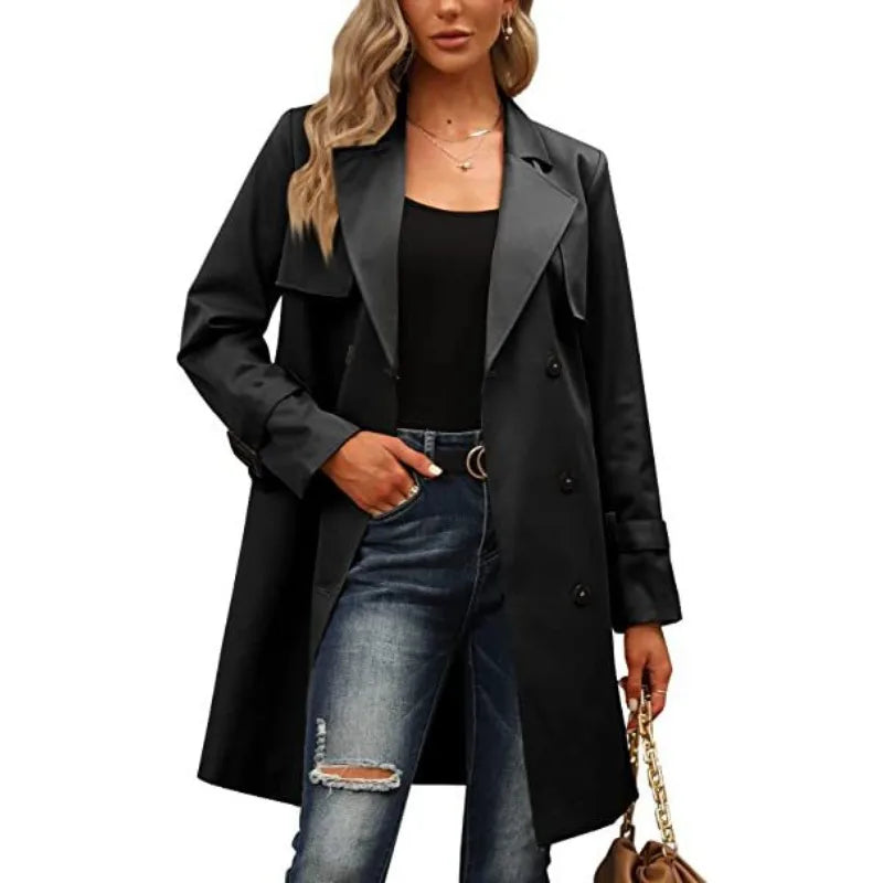 Casual Dames Trenchcoat – Losvallende Stijlvolle Jas | Herfst/Winter