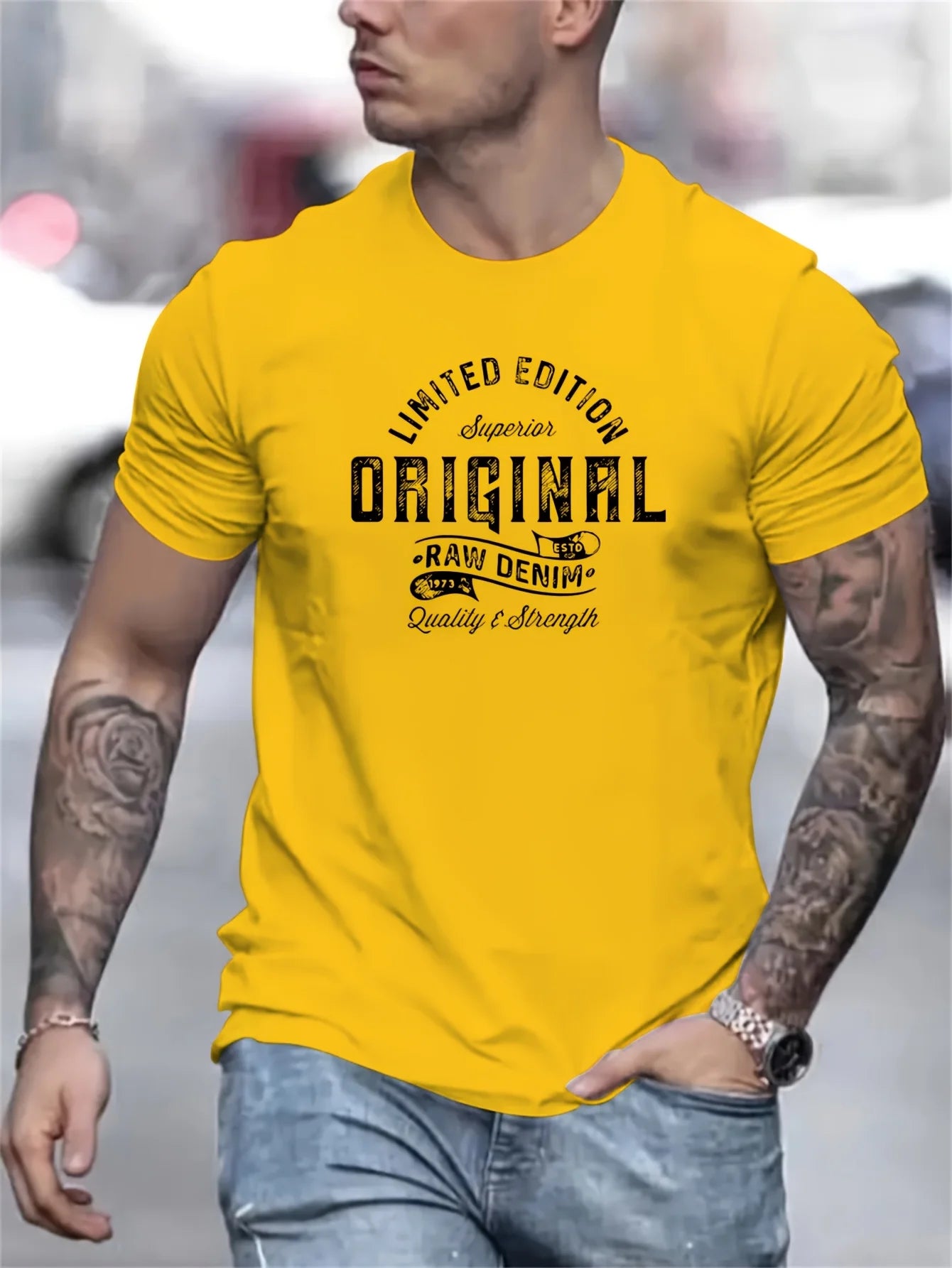 Heren Katoenen T-Shirt met Print – Casual Zomer