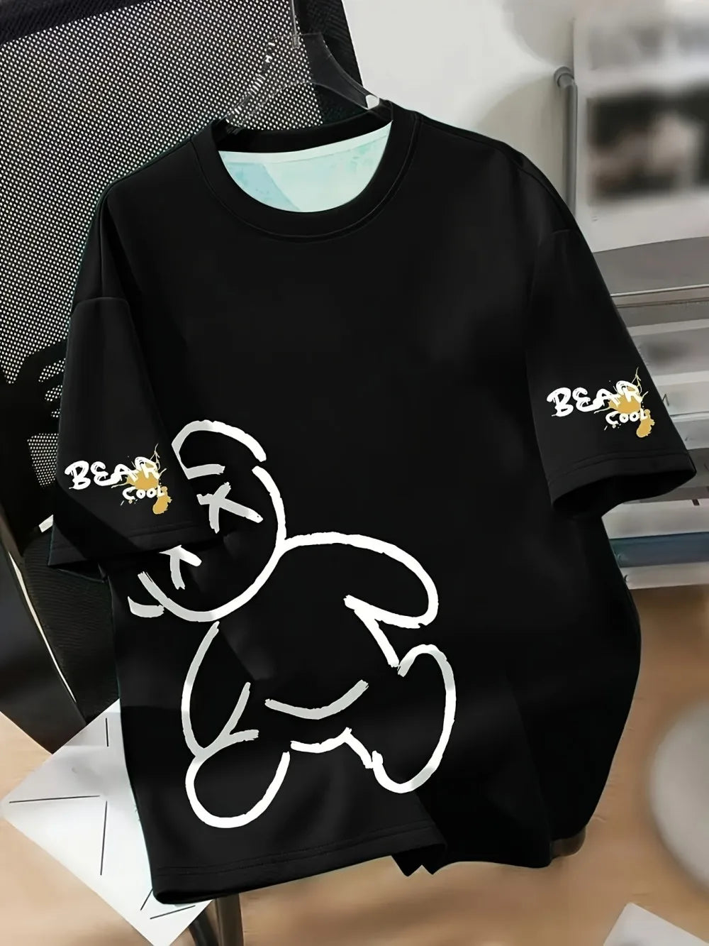 Heren T-Shirt met Teddybeerprint – Casual Zomer