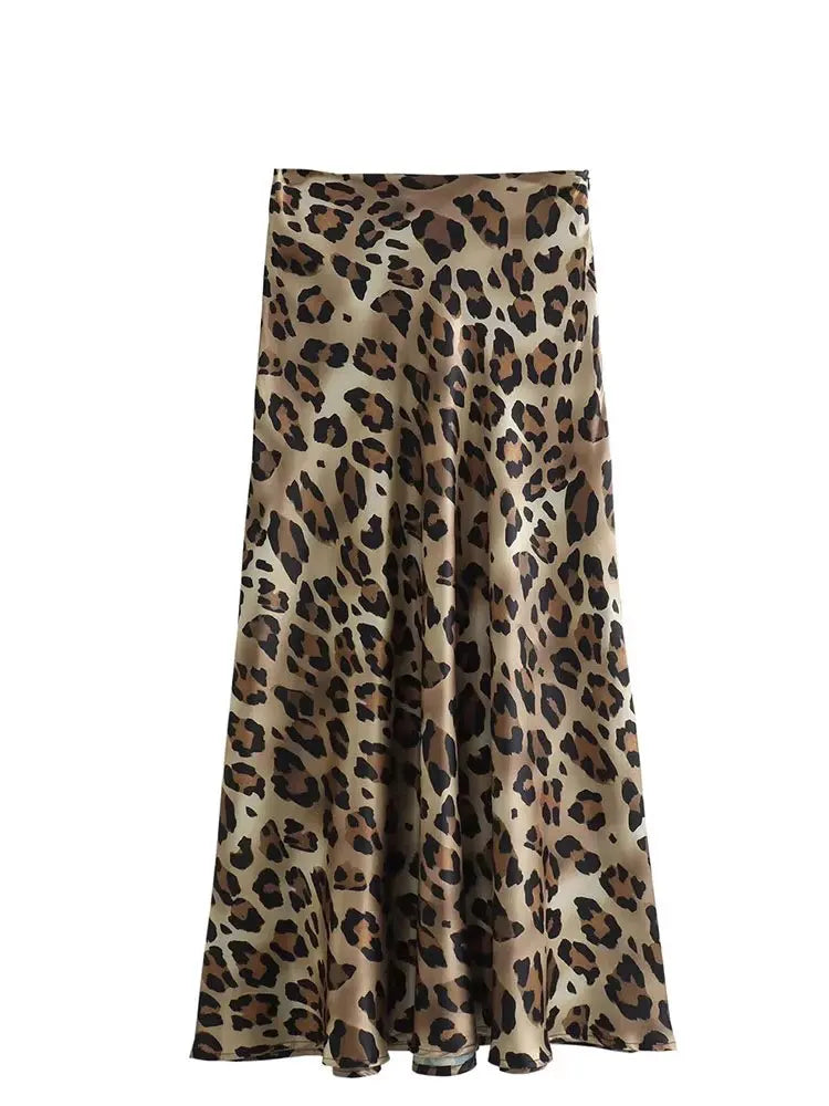 Dames Luipaardprint Rok – Vintage High Waist