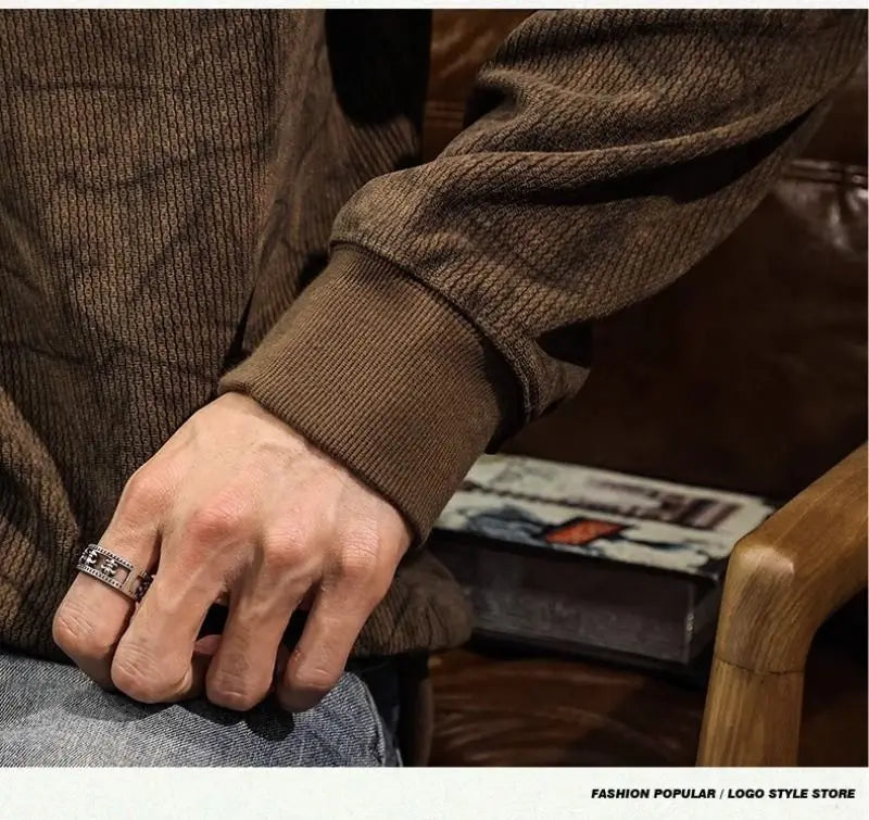 Heren Sweatshirt Vintage Look – Casual Trui met Lange Mouwen