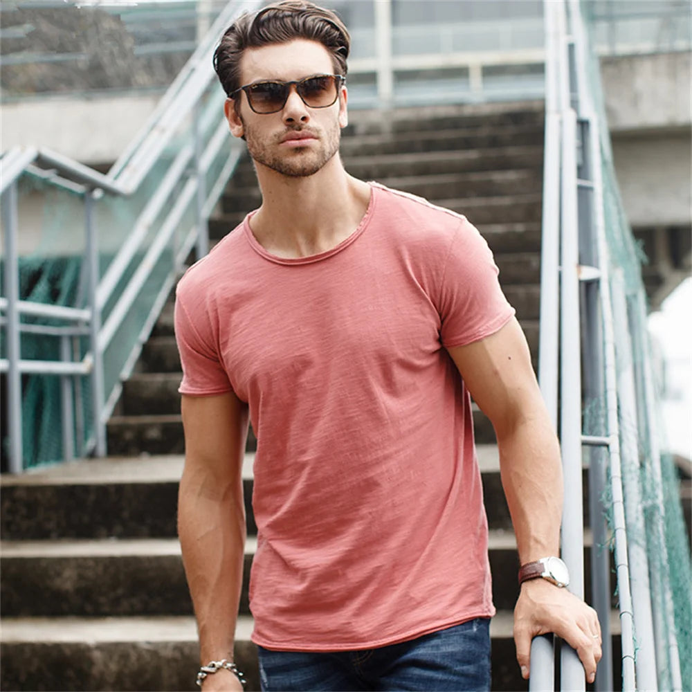 Heren Basic Cotton T-Shirt – Ademend Casual Zomer Shirt