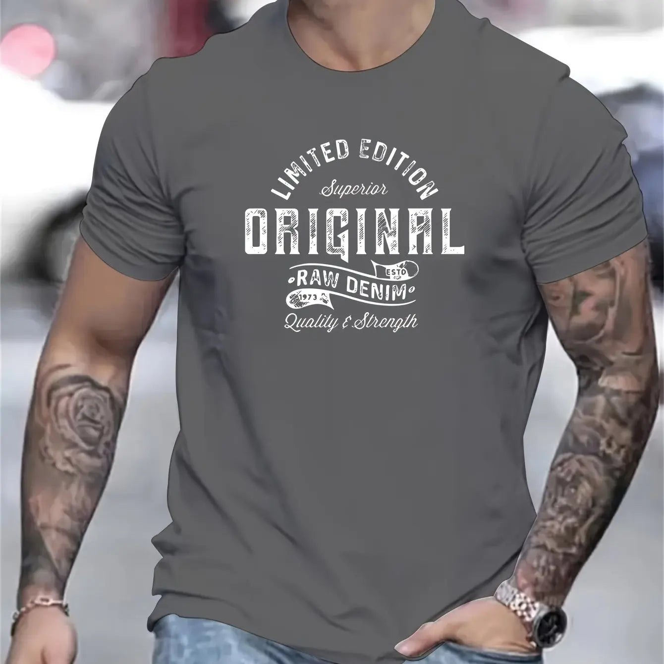 Heren Katoenen T-Shirt met Print – Casual Zomer