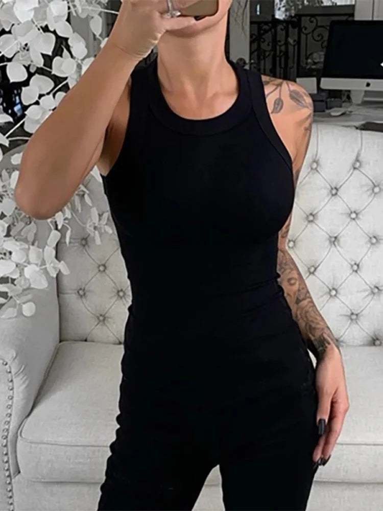 Dames Lace Tank Top – Stretch Zomertop met Kant Details