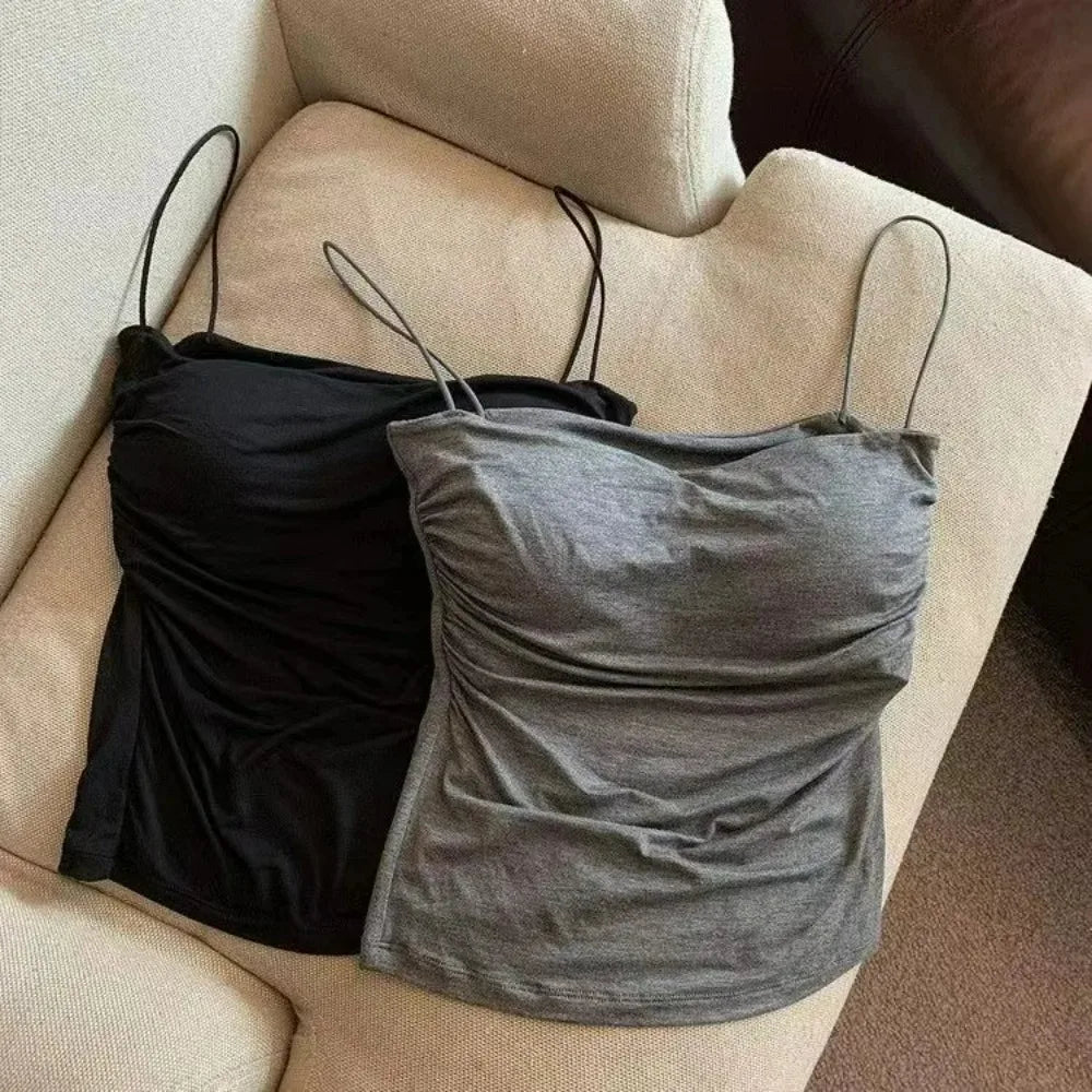 Dames Strak Tanktop met Dunne Bandjes – Basic Zomertop