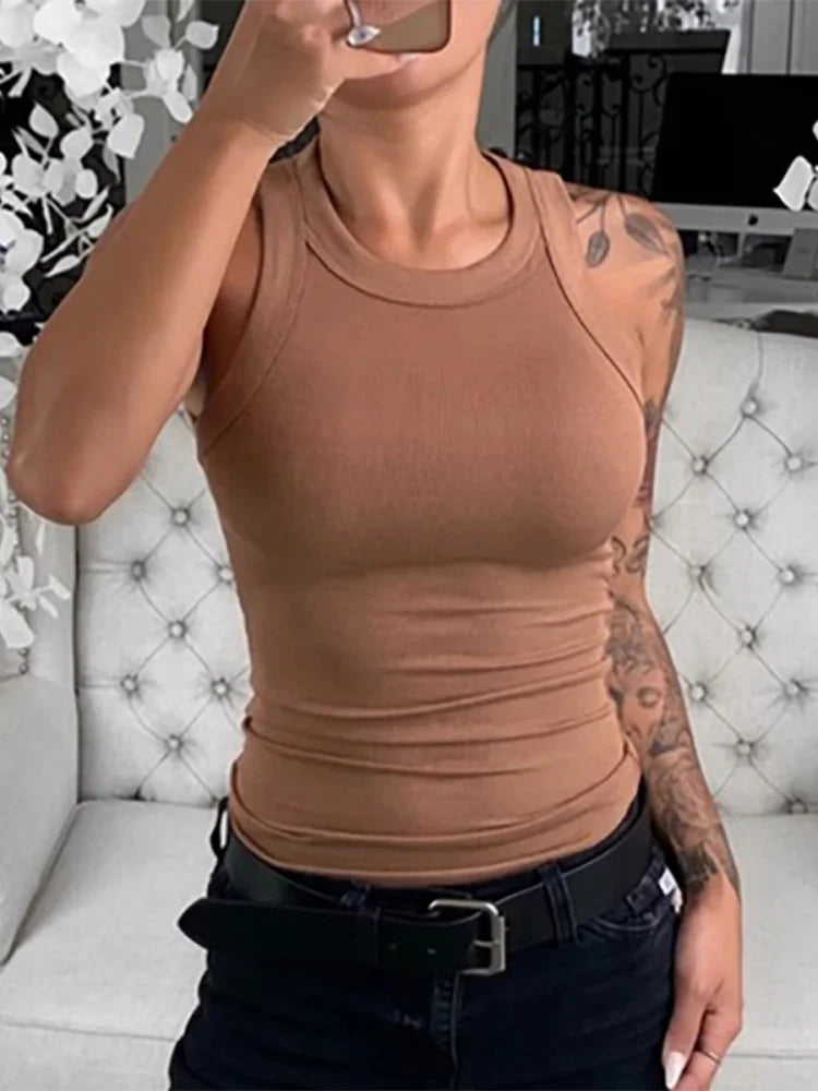 Dames Lace Tank Top – Stretch Zomertop met Kant Details