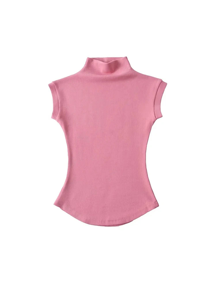 Dames Mouwloze Coltrui Top – Strak & Sexy