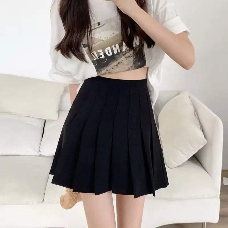 Dames High Waist A-Line Skort – Preppy Rokje met Shorts