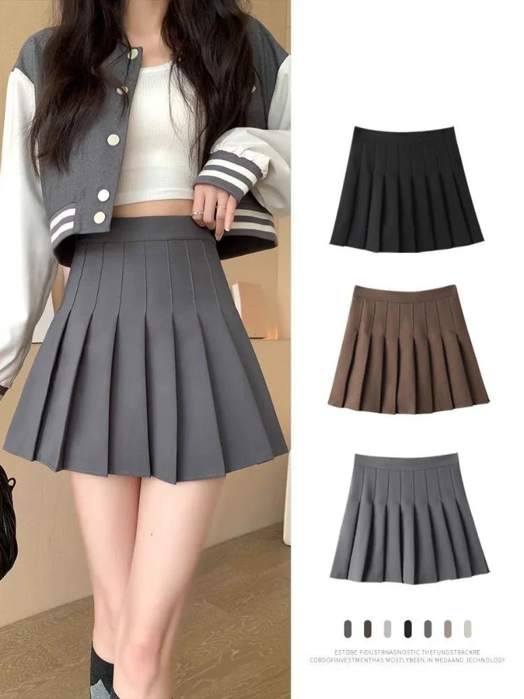 Dames High Waist A-Line Skort – Preppy Rokje met Shorts