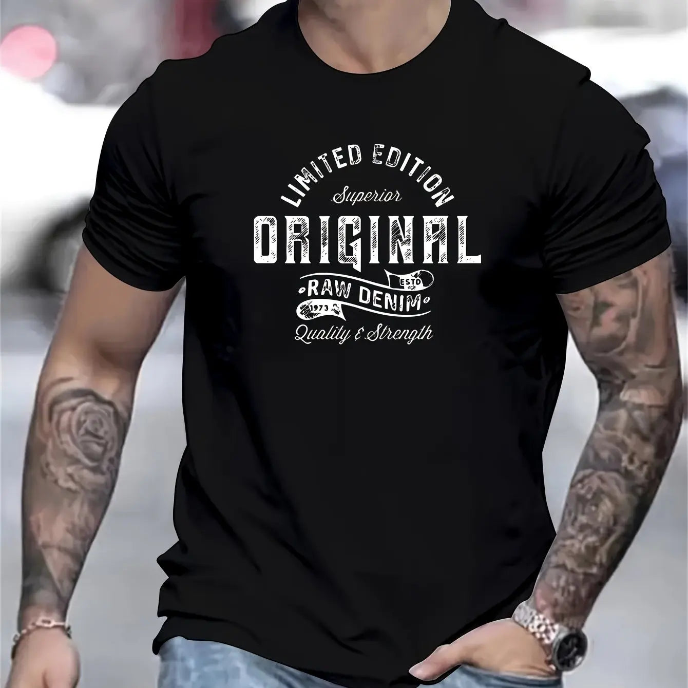 Heren Katoenen T-Shirt met Print – Casual Zomer