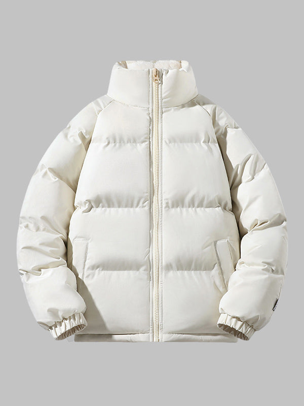 Heren Winddichte Fleece Winterjacke met Hoge Kragen